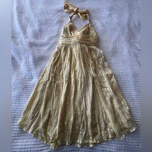 BCBGMaxAzria Yellow Lime Silk Dress - Size 6